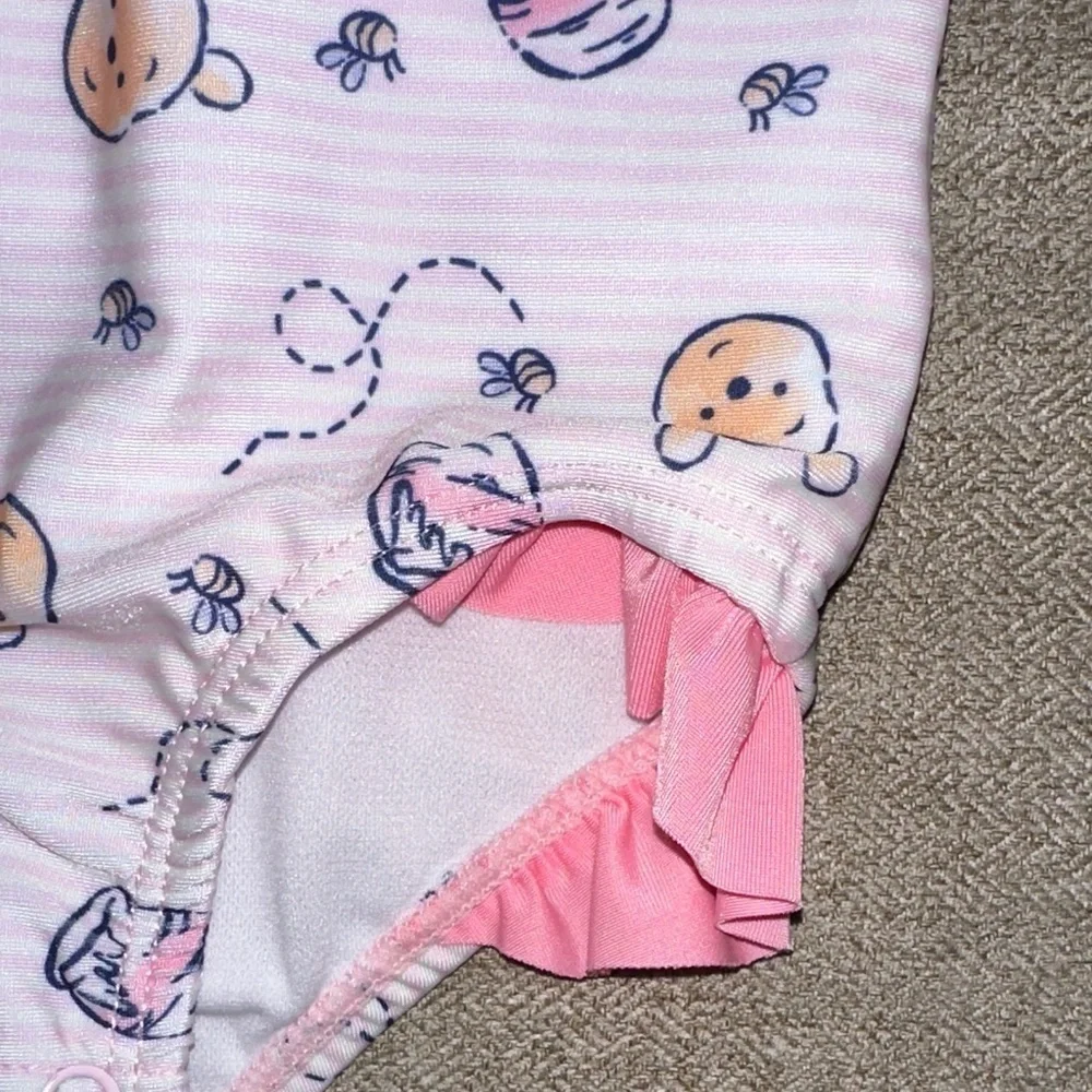 Disney Pink and White Baby Bodysuit with Bear Design